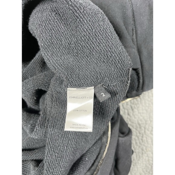 John Elliot Co Villain Side Zip Black Pullover Hoodie size 2 Made USA - Picture 8 of 11